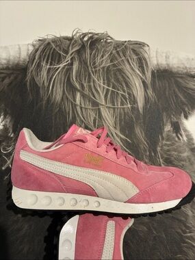 Puma Pink Suede Women's Sneakers with Cream Formstrip